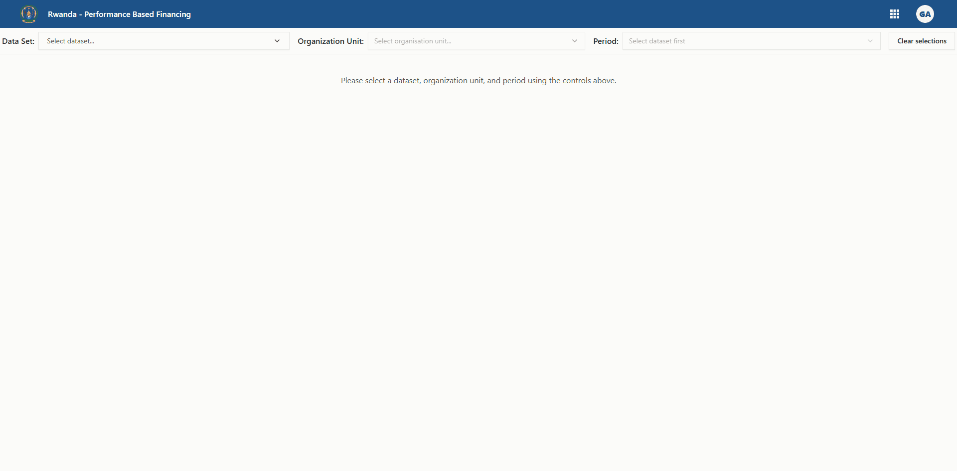 Blank grid after loading all selections